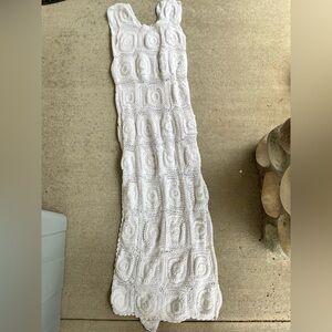 Anthropologie x Mahila sleeveless crochet maxi dress white
